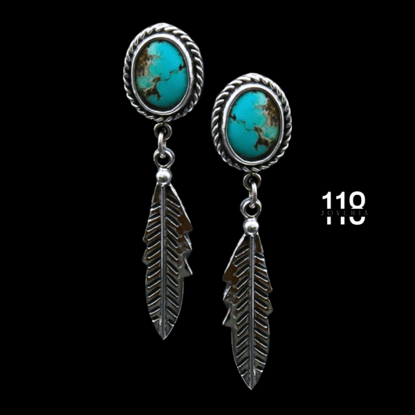 ARETES DE TURQUEZA CON HOJA