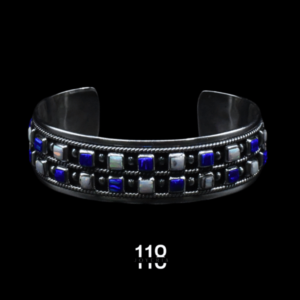 BRAZALETE DOBLE CUADROS CON ÓPALO