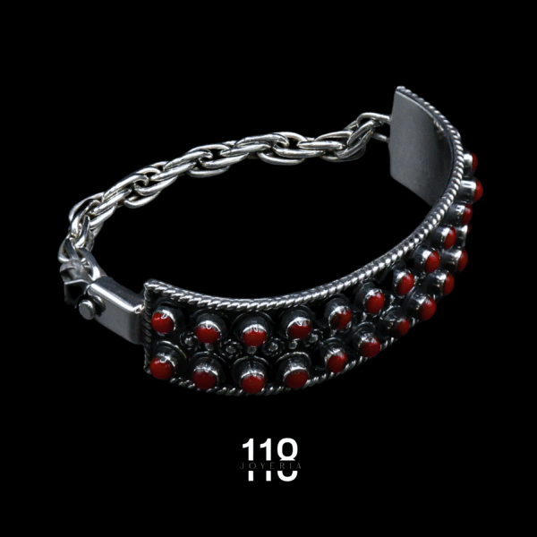 PULSERA DE PLACA CON PUNTOS DE PIEDRA - Image 2