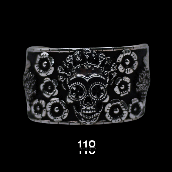 BRAZALETE DE CATRINA CORONA CON FLORES