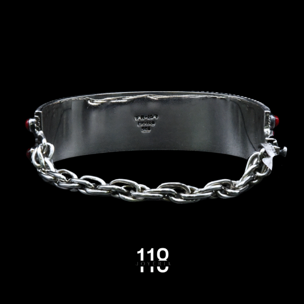 PULSERA DE PLACA CON PUNTOS DE PIEDRA - Image 3