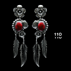 ARETES DE FLORES CON PLUMAS