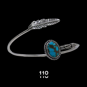 BRAZALETE ABIERTO PIEDRA - PLUMA